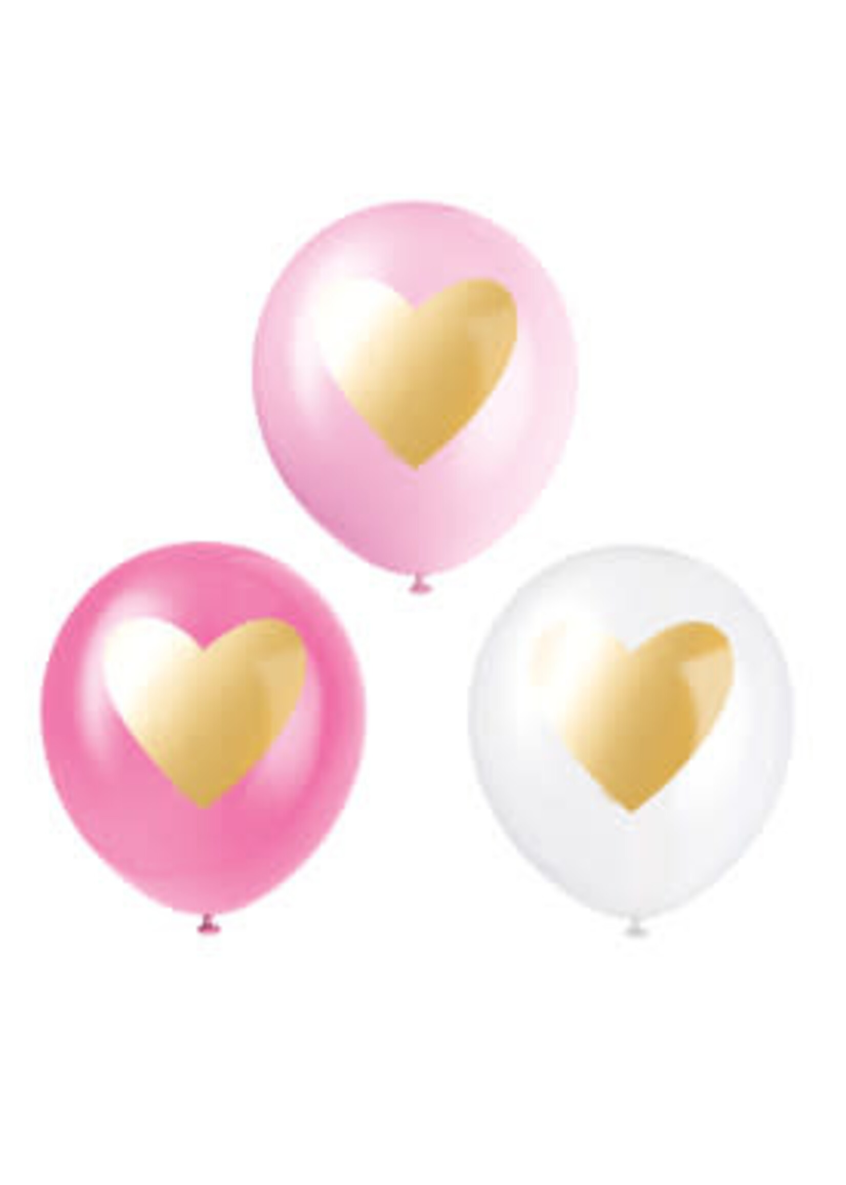 Gold Heart 12" Assorted Latex Balloons, 6ct