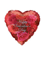 Valentines Photo Roses Heart Foil Balloon 18", Packaged