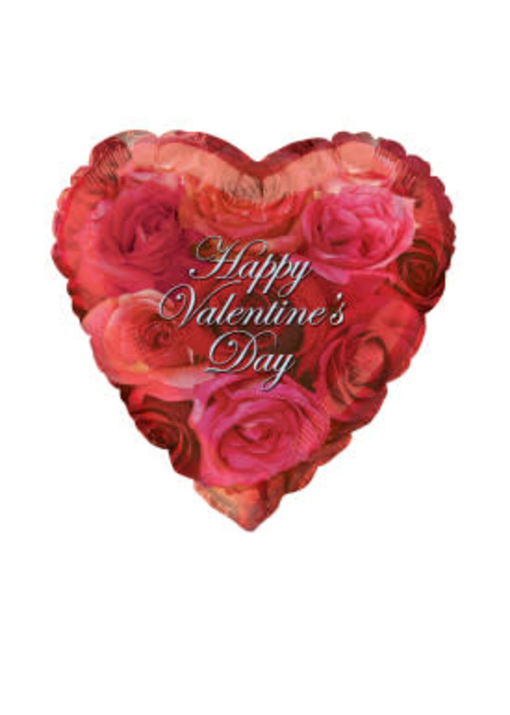 Valentines Photo Roses Heart Foil Balloon 18", Packaged
