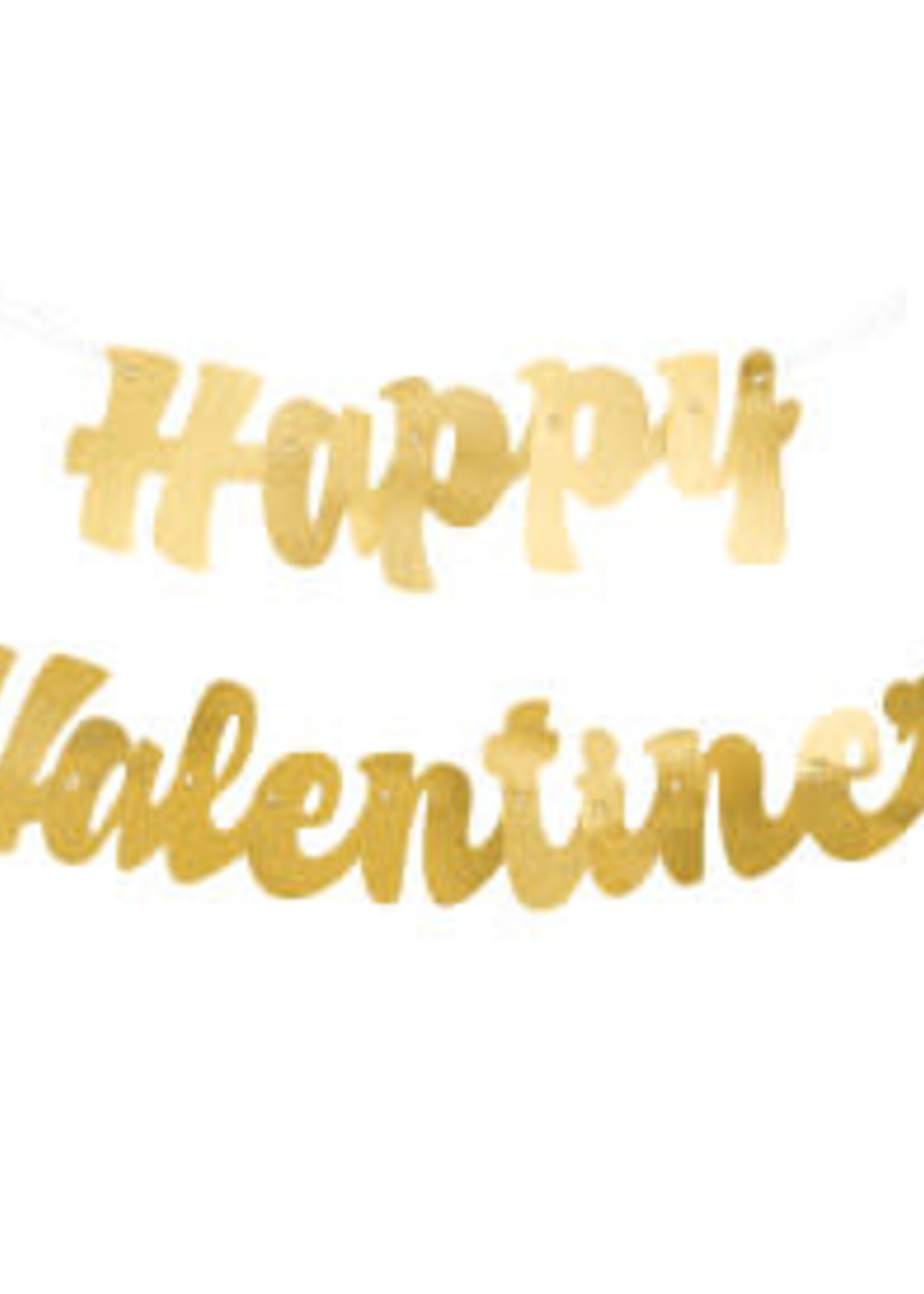Gold Script "Happy Valentine's" Banner