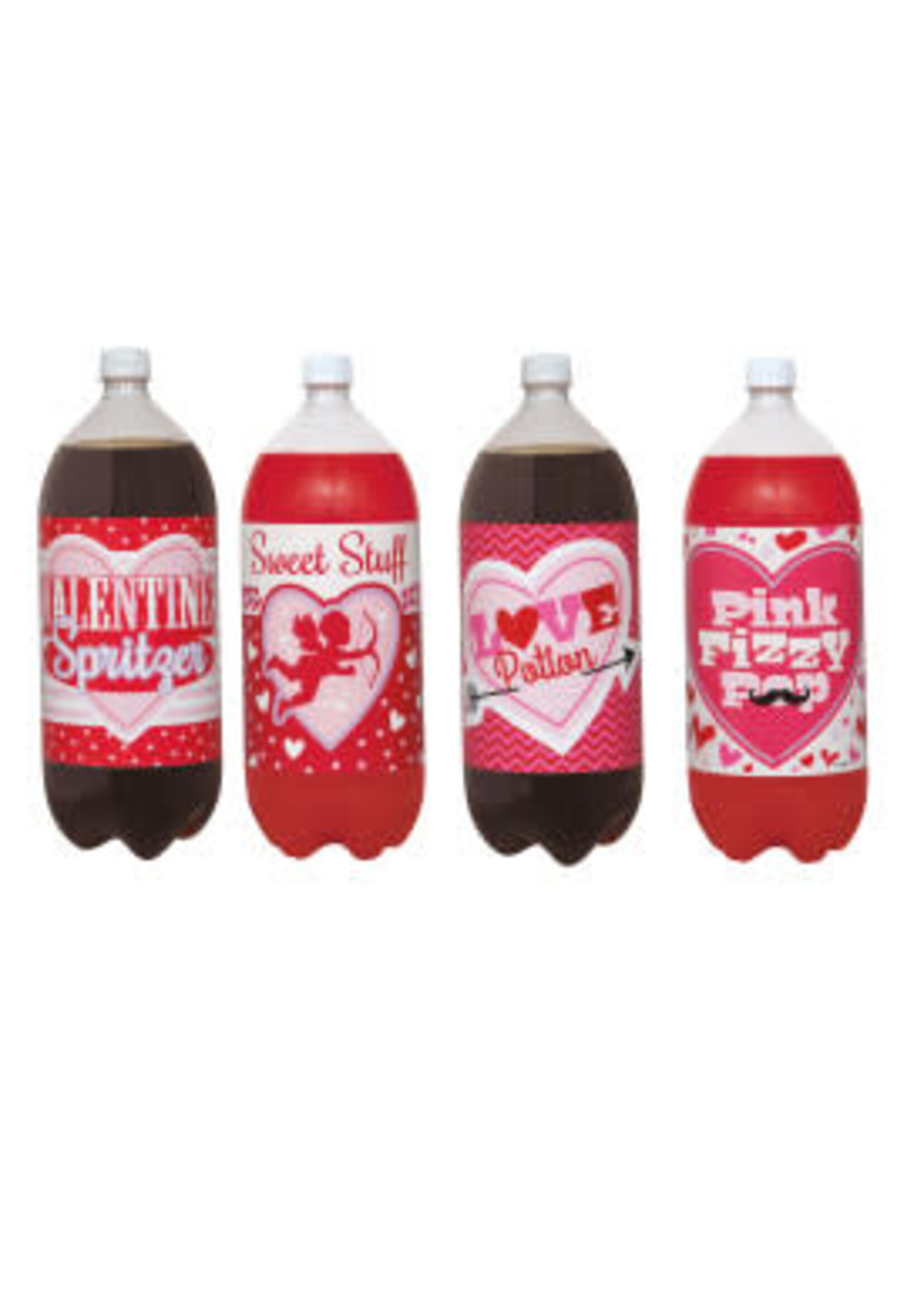 Valentines 2 Liter Bottle Labels, 4ct