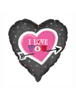 I Love You Arrow Heart Foil Balloon 18", Bulk