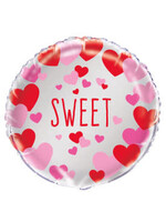 Sweet Pink & Red Hearts Foil Balloon 18", Bulk