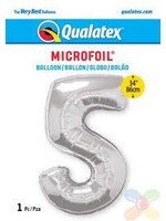 NUMBER FIVE METALLIC GOLD 34" BALLOON