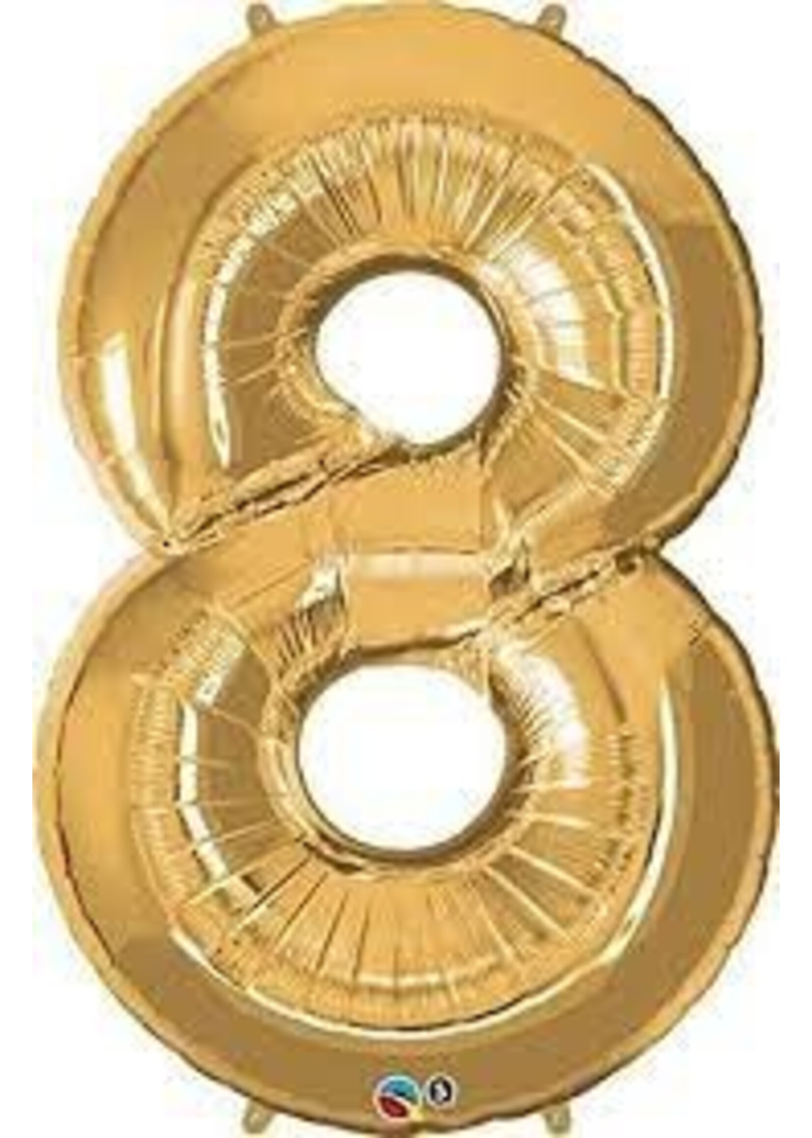 NUMBER EIGHT METALLIC GOLD 34 " BALLOON