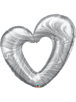 Open Marble Heart - Silver