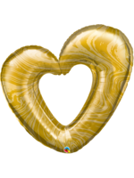Open Marble Heart - Gold