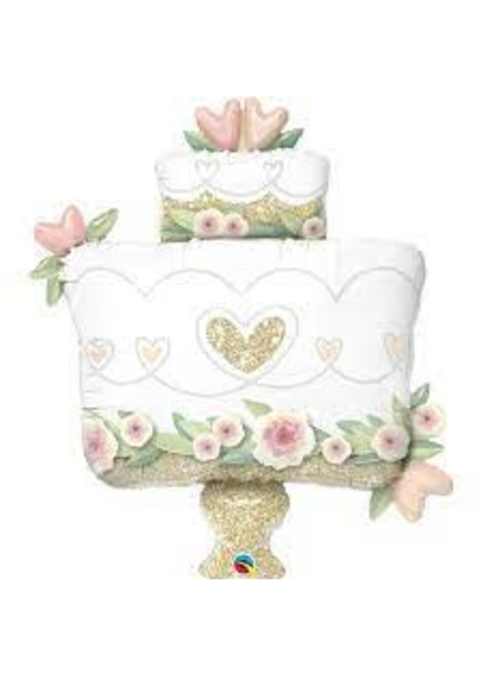 GLITTER GOLD WEDDING CAKE 41" BALLOON