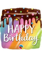 BDAY RAINBOW DRIP CAKE  18" BALLOON