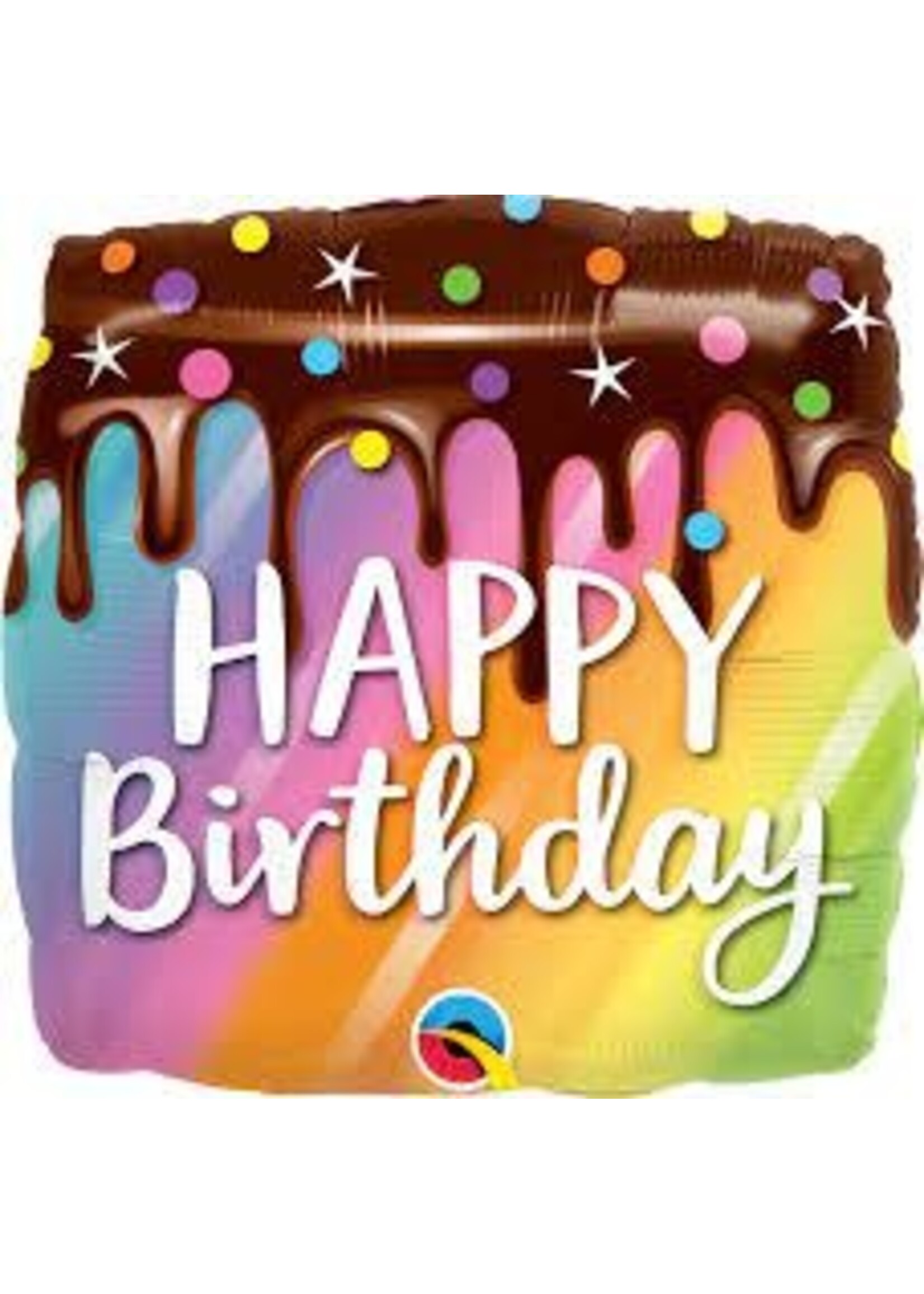 BDAY RAINBOW DRIP CAKE  18" BALLOON
