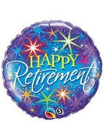 RETIREMENT COLORFUL BURSTS 18" BALLOON