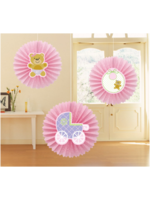 Baby Girl Tissue Fan 3 Pcs
