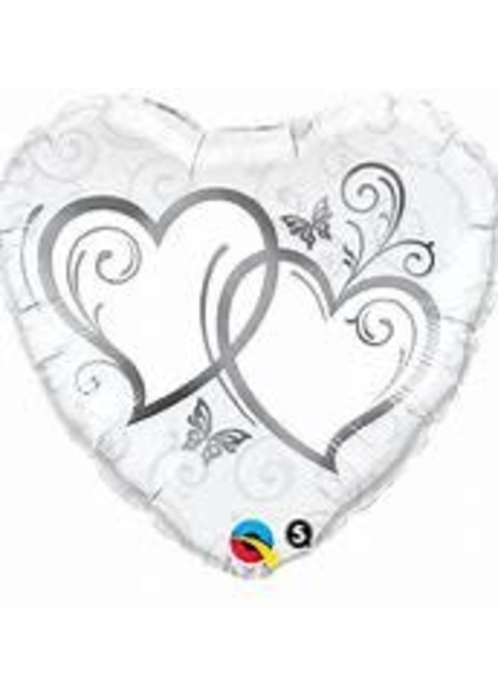 ENTWINED HEARTS SILVER 18" BALLOON