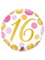 16 PINK & GOLD DOTS 18" BALLOON