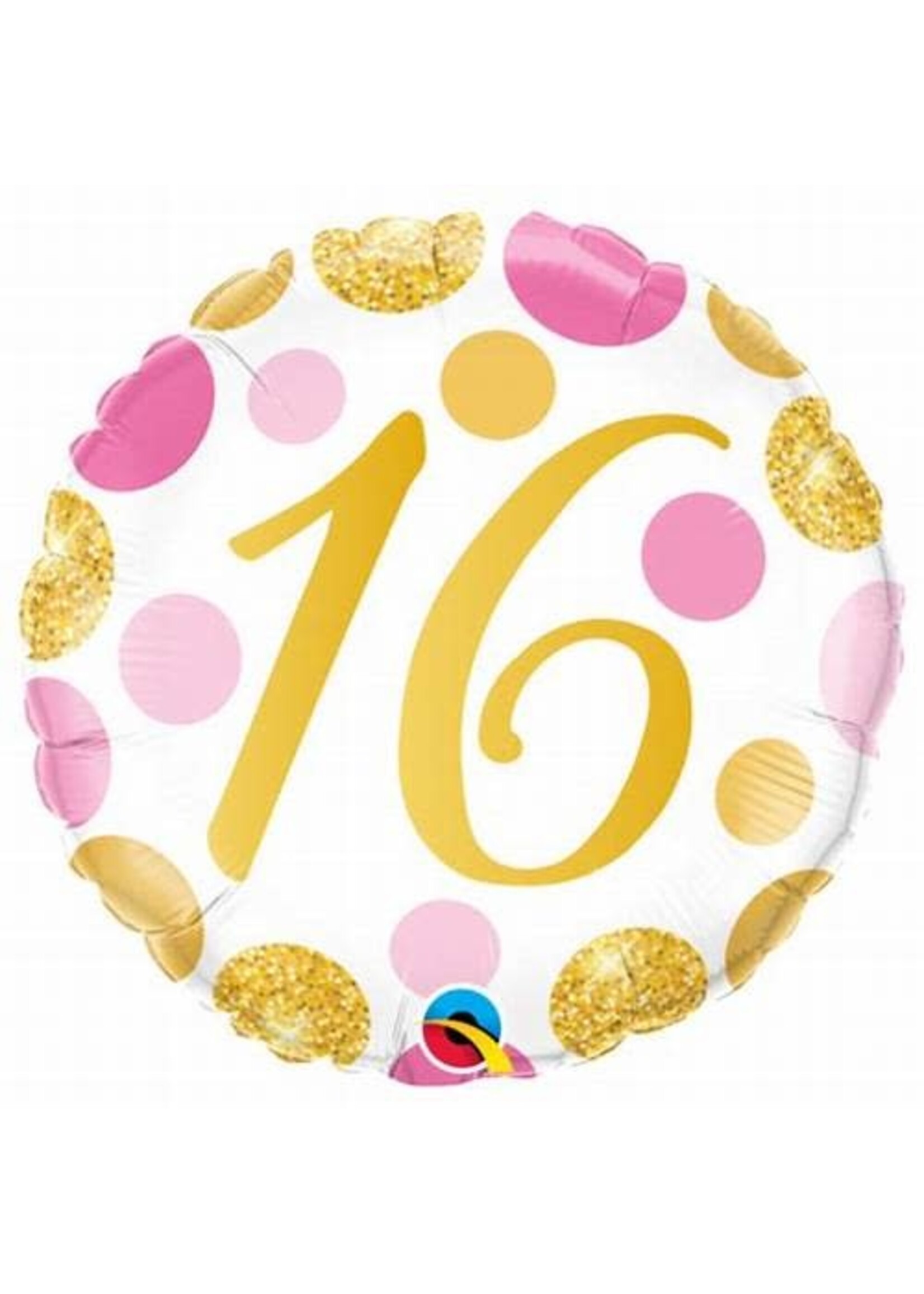 16 PINK & GOLD DOTS 18" BALLOON