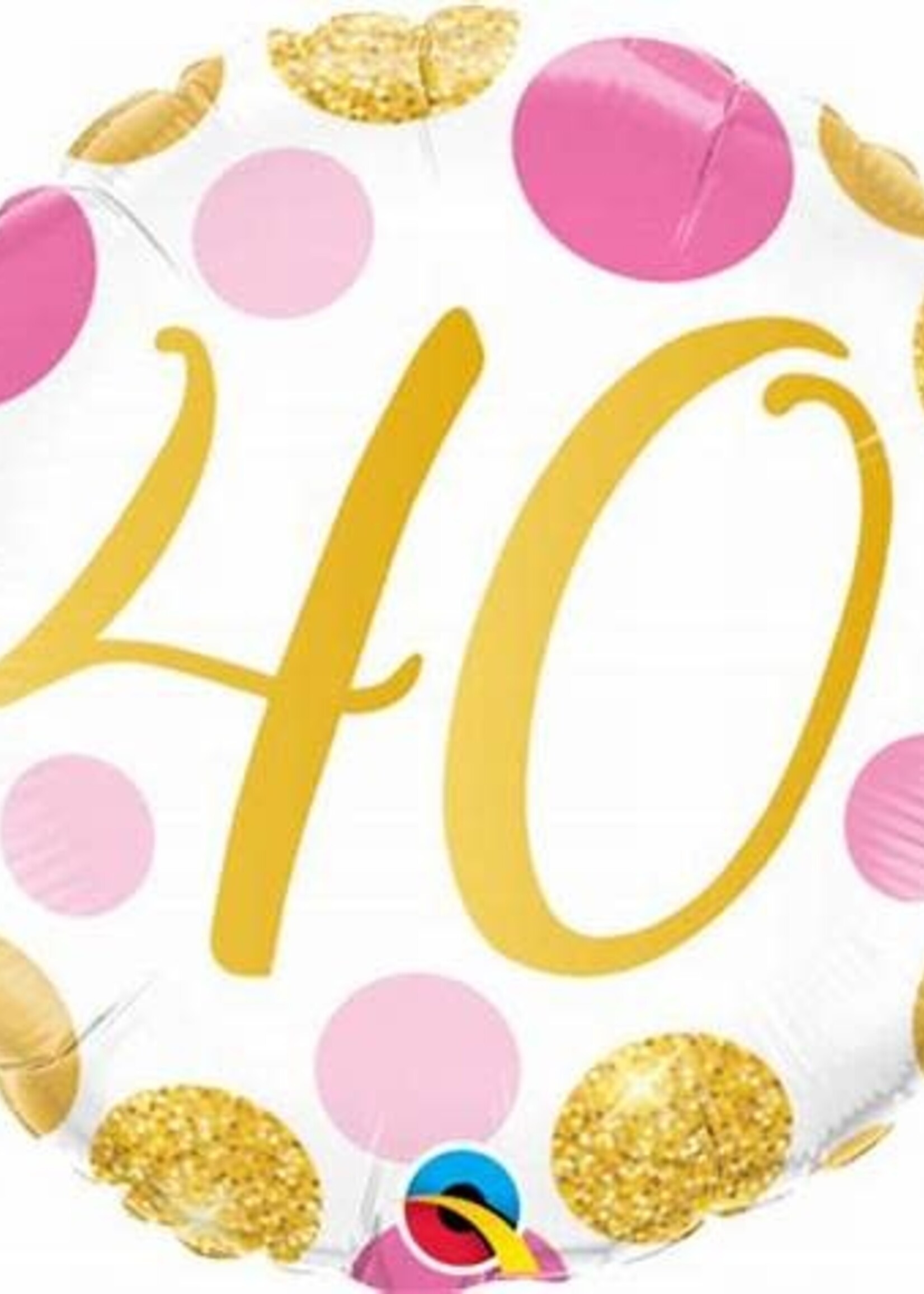 40 PINK & GOLD DOTS 18" BALLOON