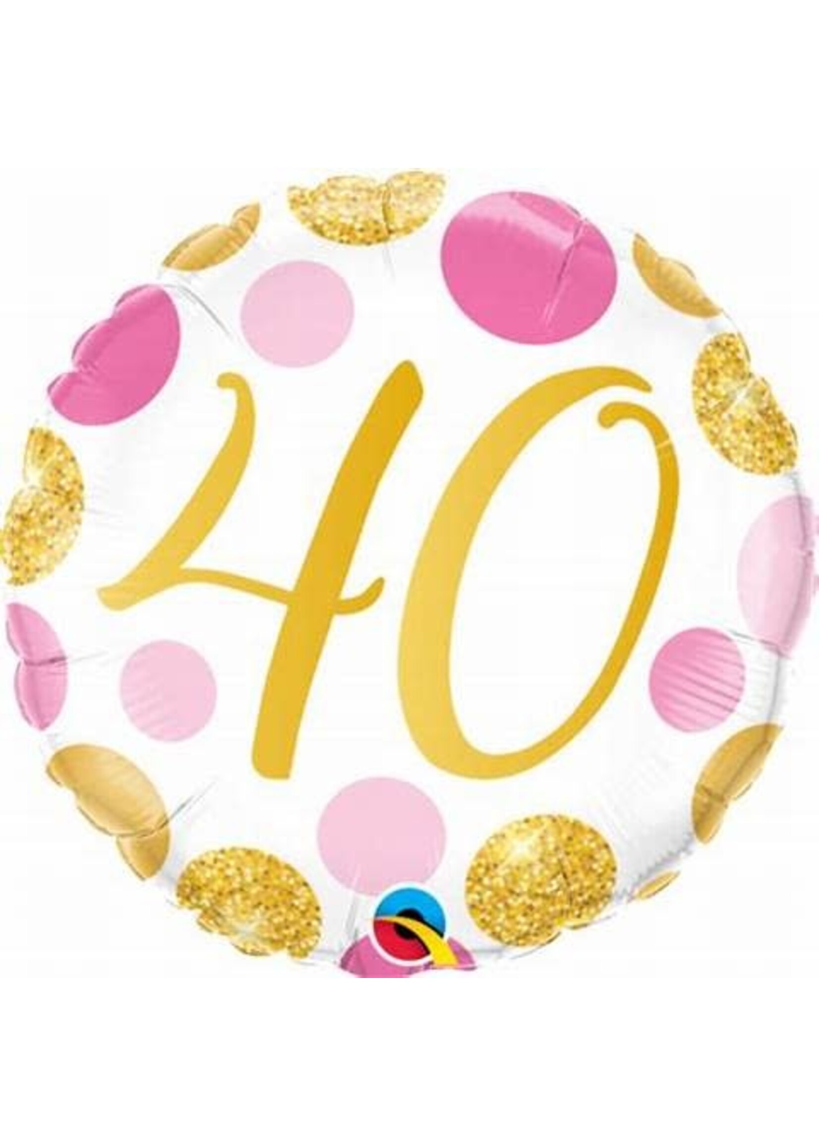 40 PINK & GOLD DOTS 18" BALLOON