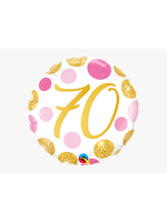 70 PINK & GOLD DOTS  18" BALLOON