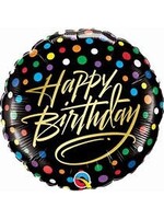 BDAY GOLD SCRIPT & DOTS