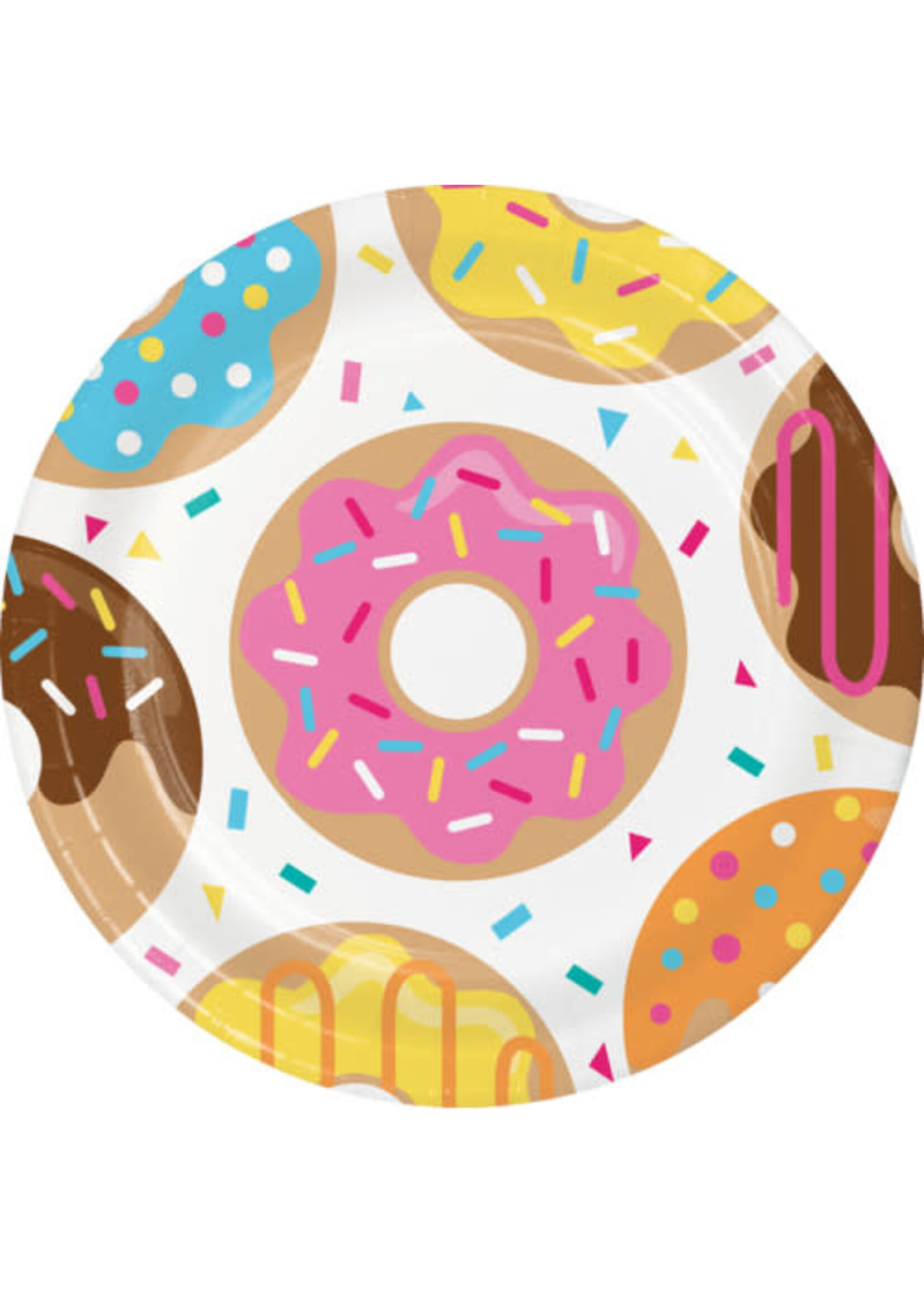 PAPER PLATE 9" 8CT DONUT TIME