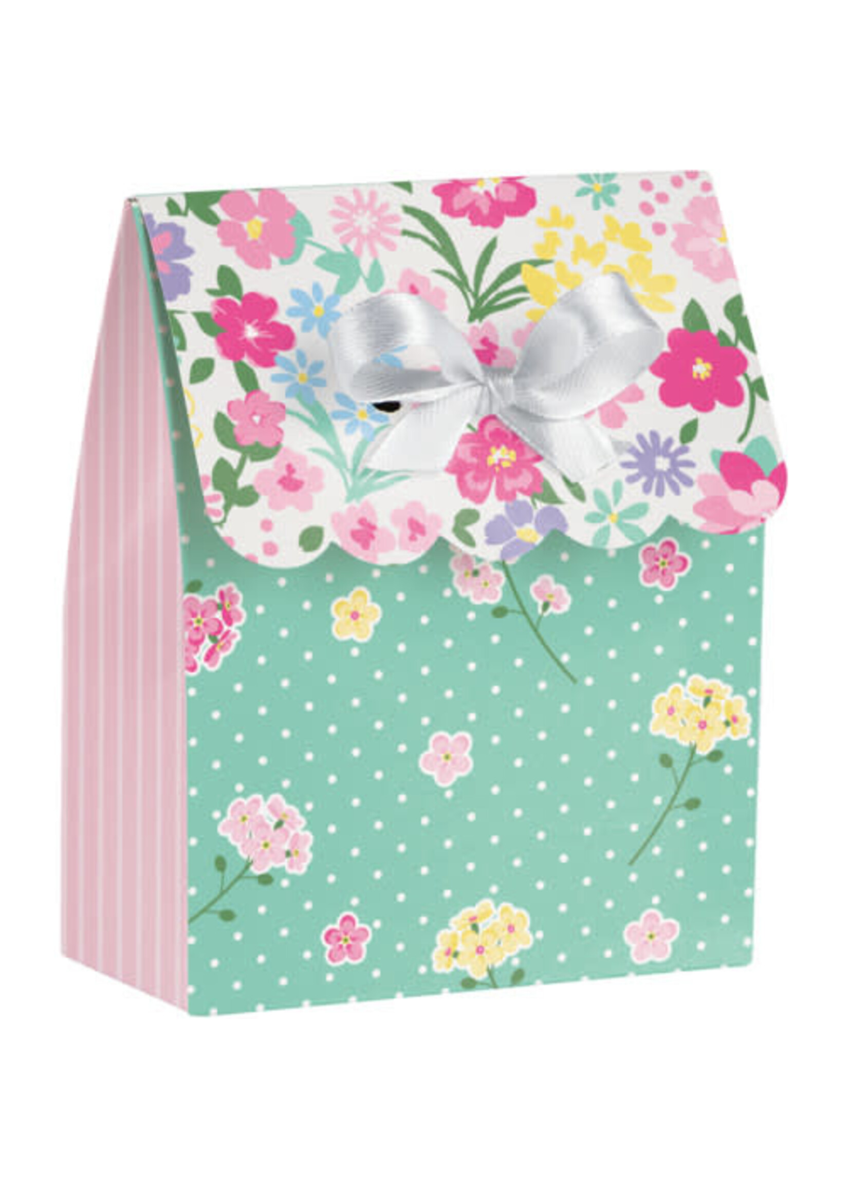 FAVOR BAG W/RIBION 12CT FLORAL TEA PARTY