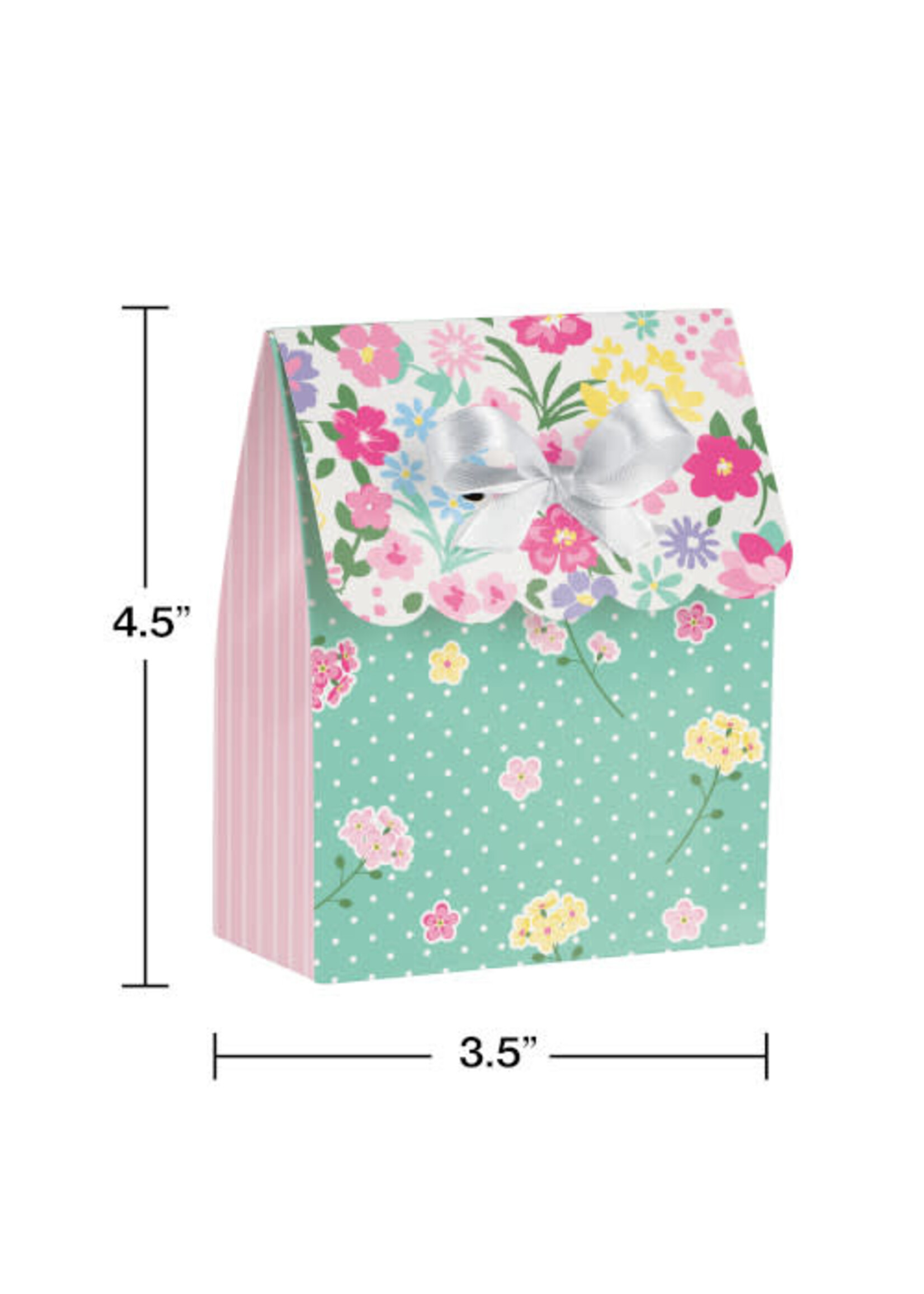 FAVOR BAG W/RIBION 12CT FLORAL TEA PARTY