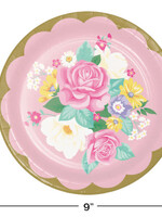 PAPER PLATE  8CT FLORAL TEA PARTY