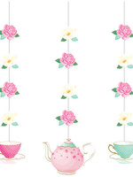 HANGING DANGLERS  3CT FLORAL TEA PARTY