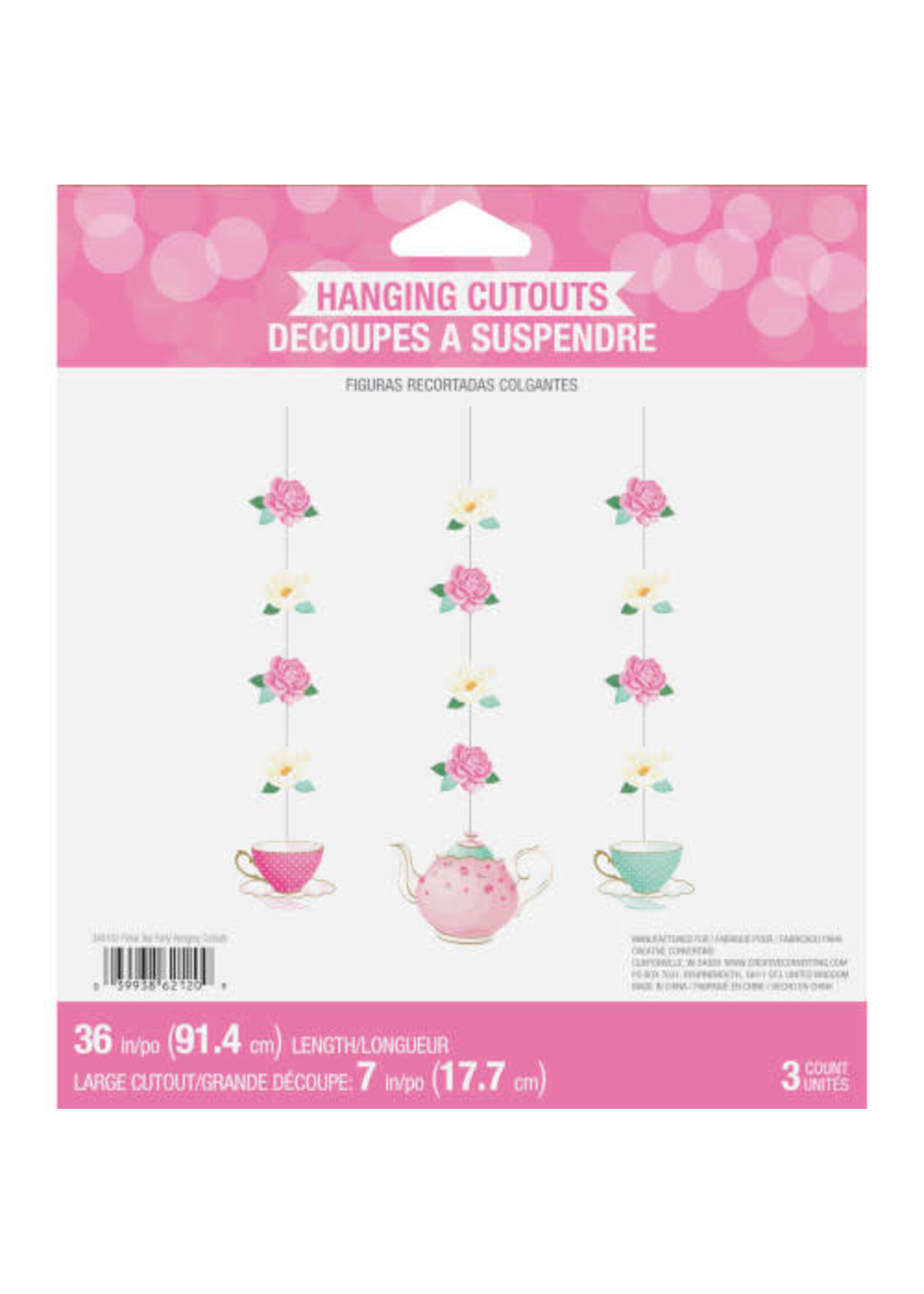 HANGING DANGLERS  3CT FLORAL TEA PARTY