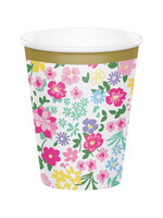 PAPER CUP 8CT FLORAL TEA PARTY