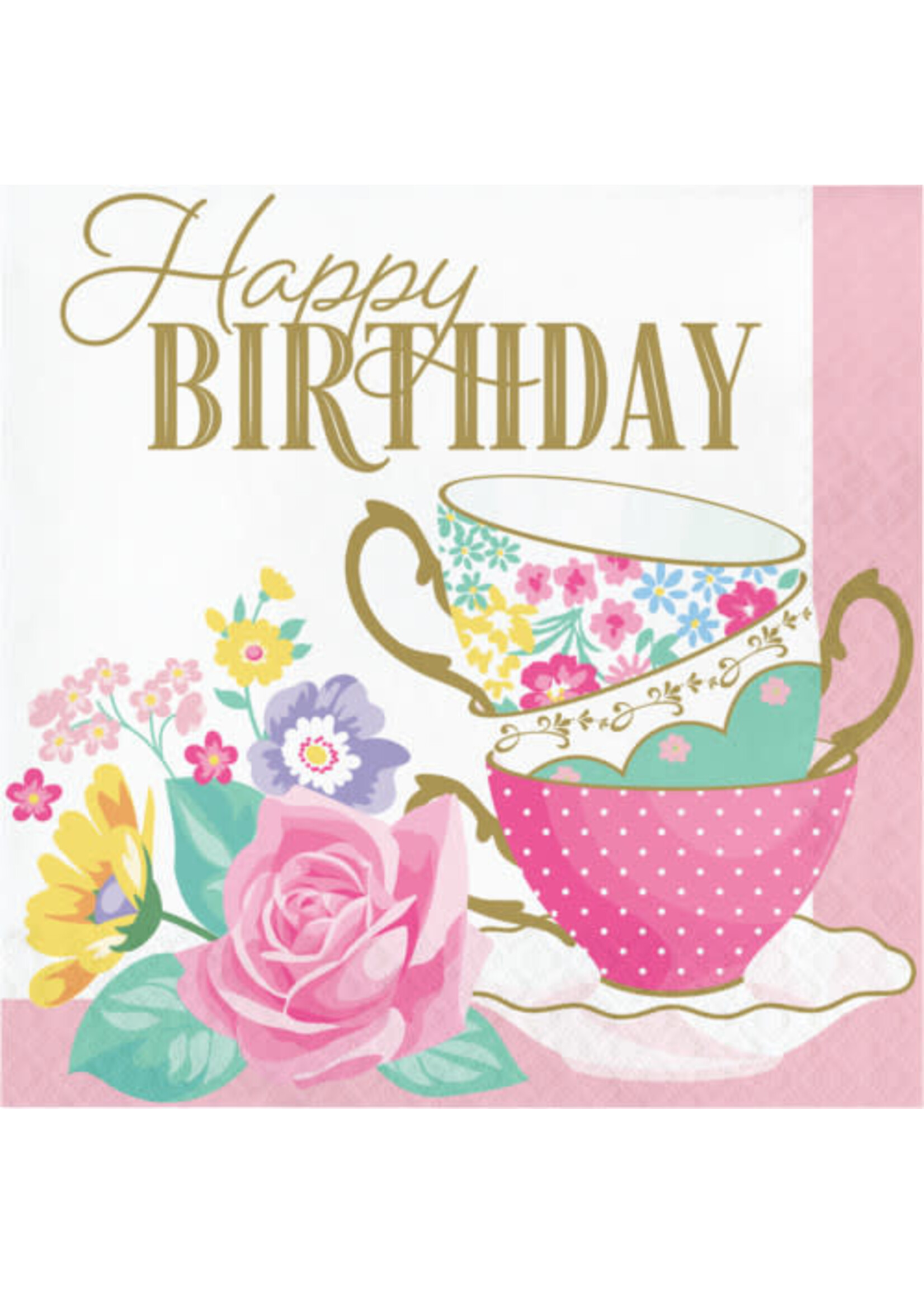 LUNCH NAPKINS 16CT FLORAL TEA PARTY