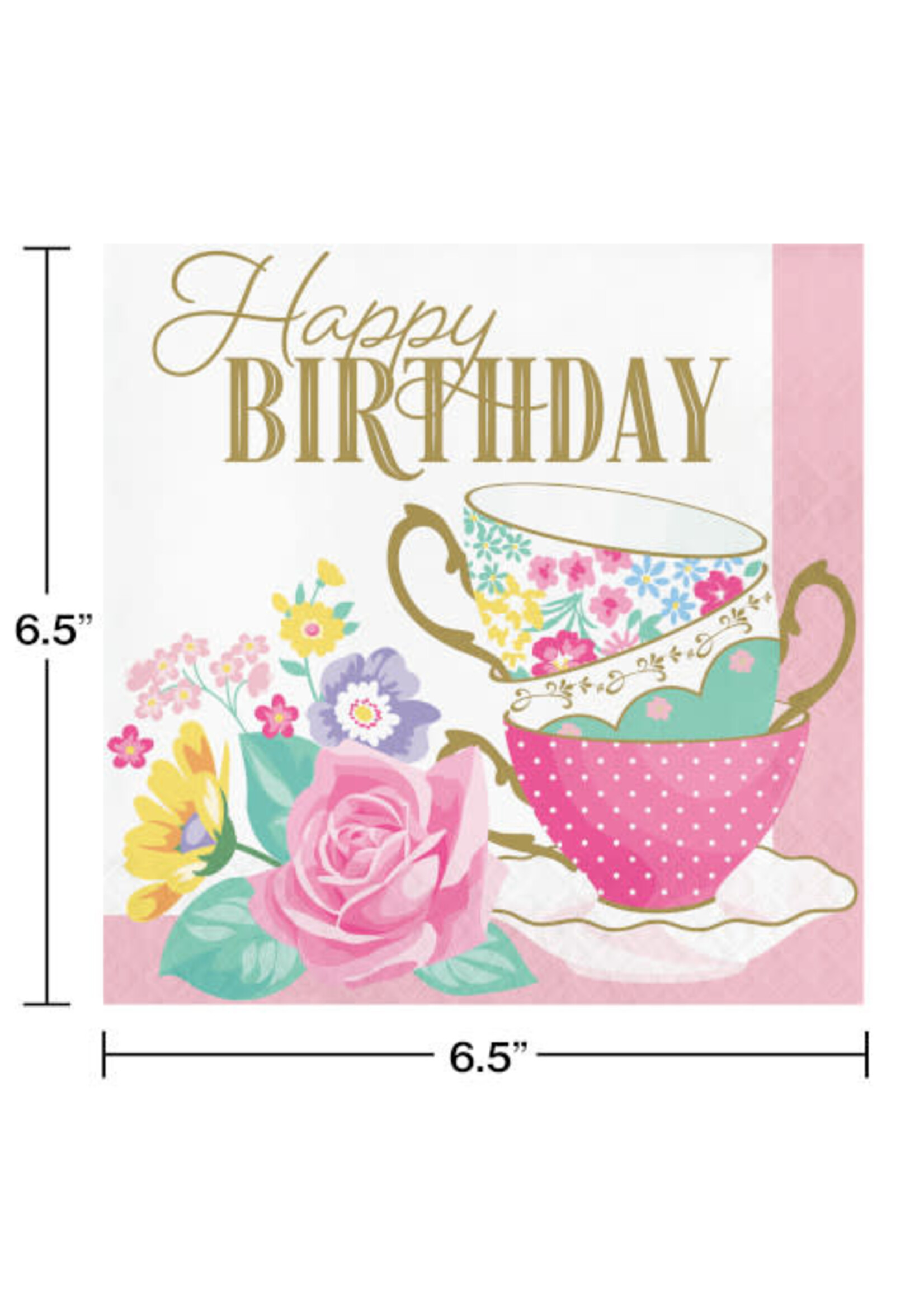 LUNCH NAPKINS 16CT FLORAL TEA PARTY