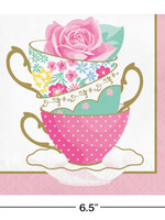 LUNCH NAPKINS 16CT 2P FLORAL TEA PARTY TEACUP