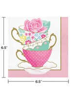 LUNCH NAPKINS 16CT 2P FLORAL TEA PARTY TEACUP