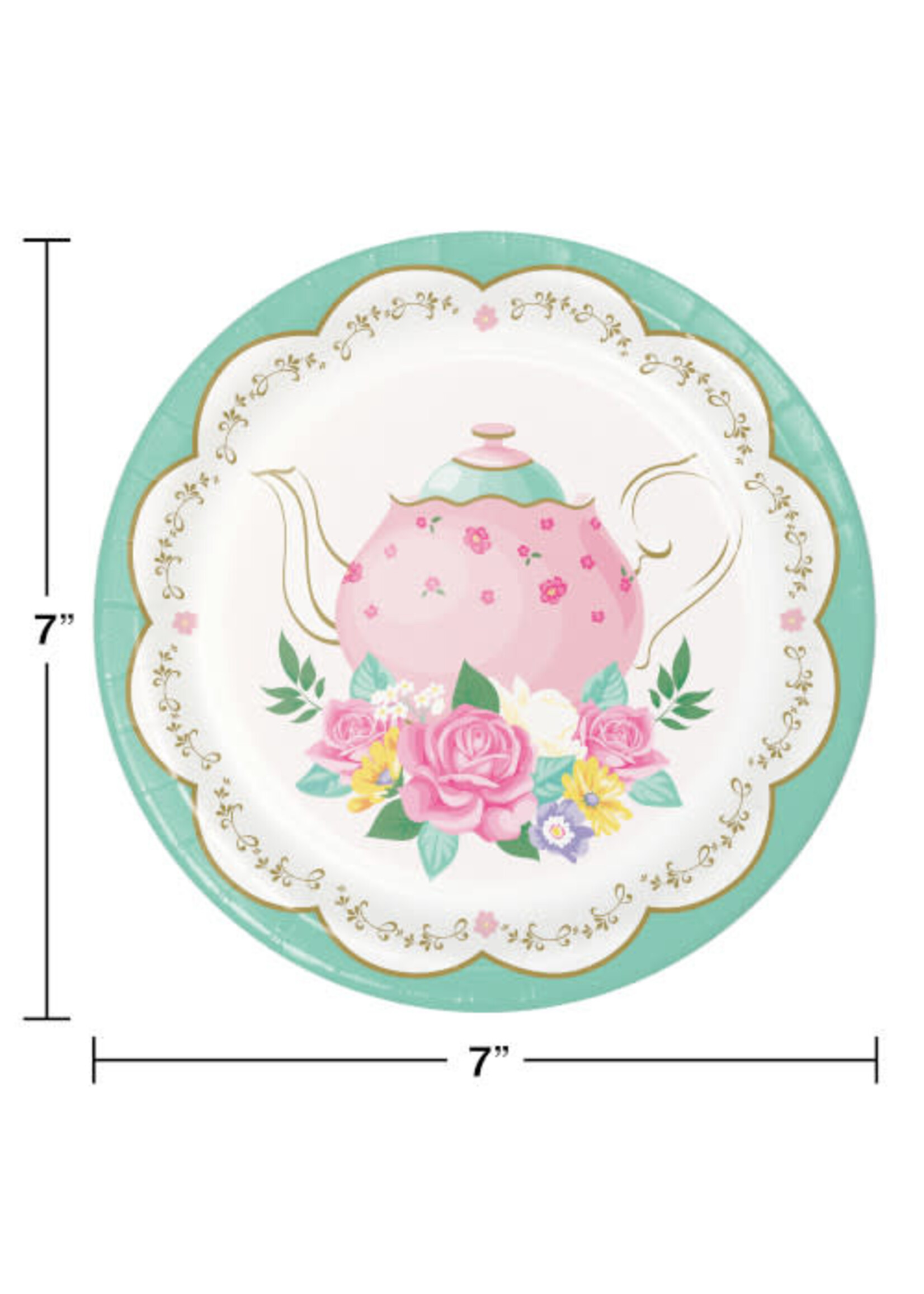 PAPER PLATES 8CT FLORAL TEA PARTY