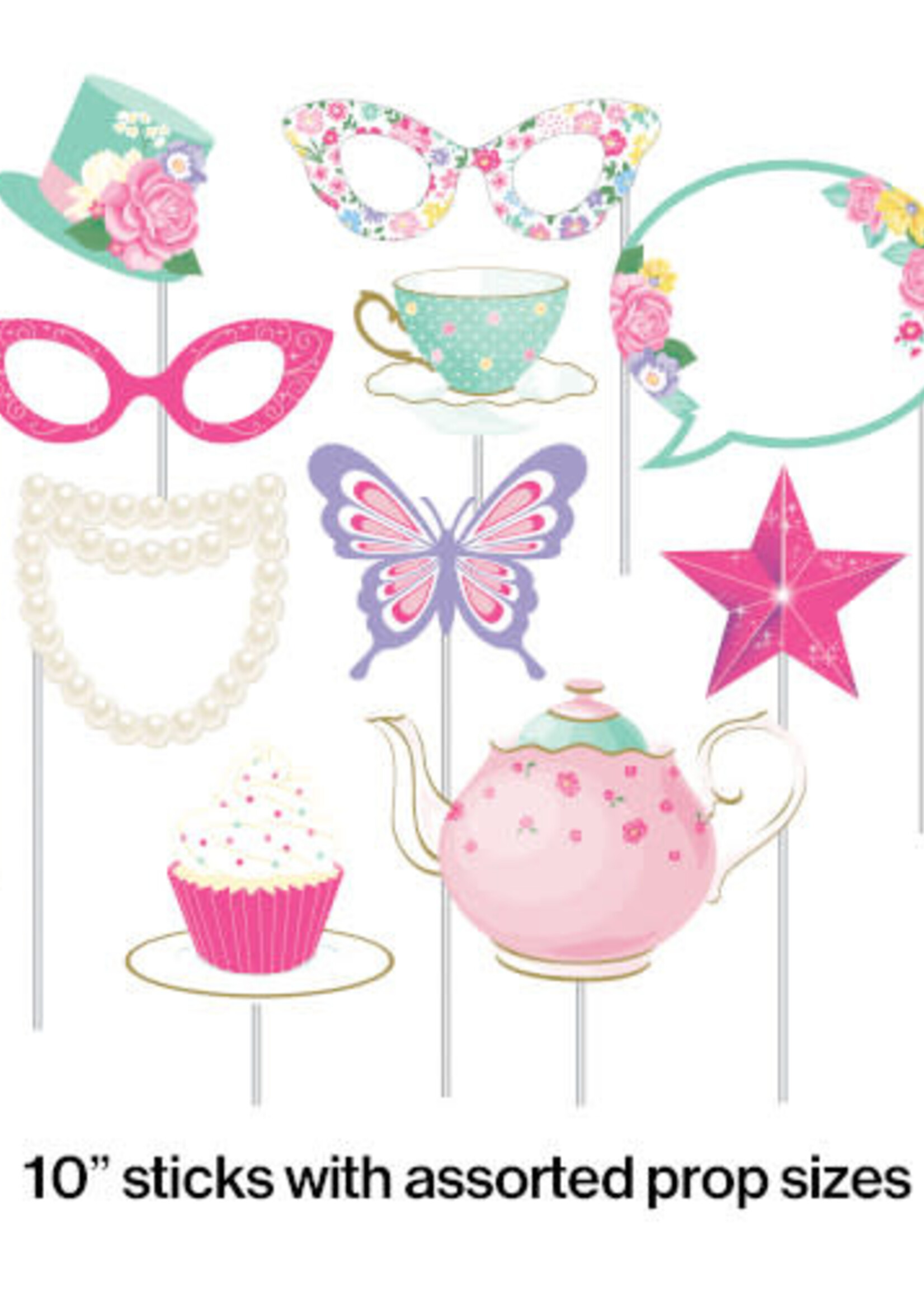 PHOTO PROPS 10CT FLORAL TEA PARTY