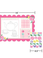 PLACEMAT W/STCKERS 8CT FLORAL TEA PARTY