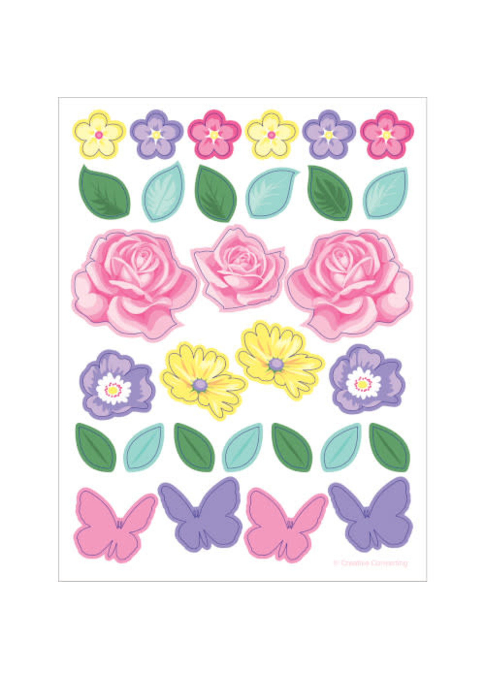 PLACEMAT W/STCKERS 8CT FLORAL TEA PARTY
