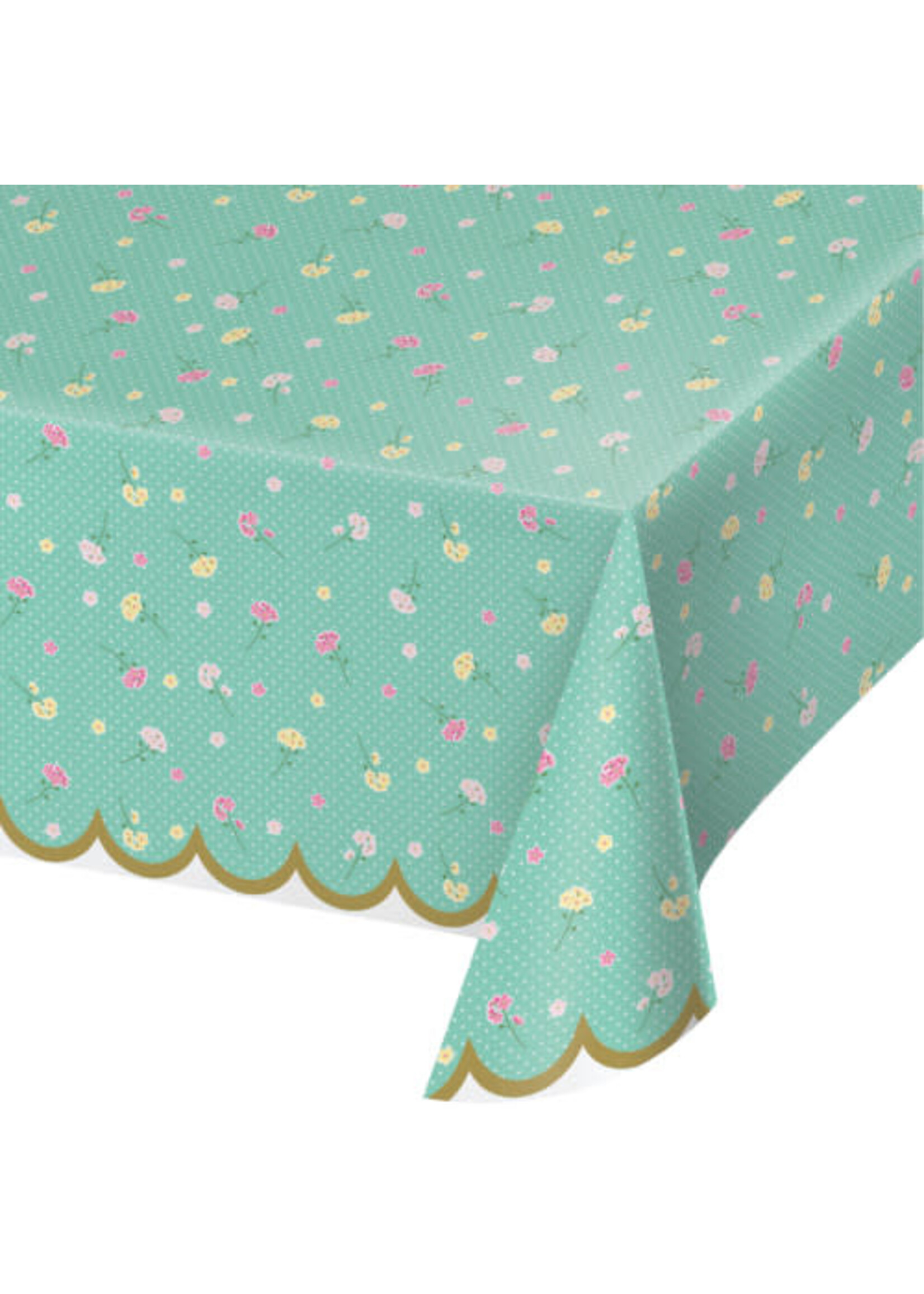 TABLE COVER 1CT 54X102 FLORAL TEA PARTY
