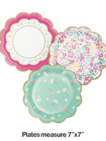 PLATES 8CT FLORAL TEA PARTY