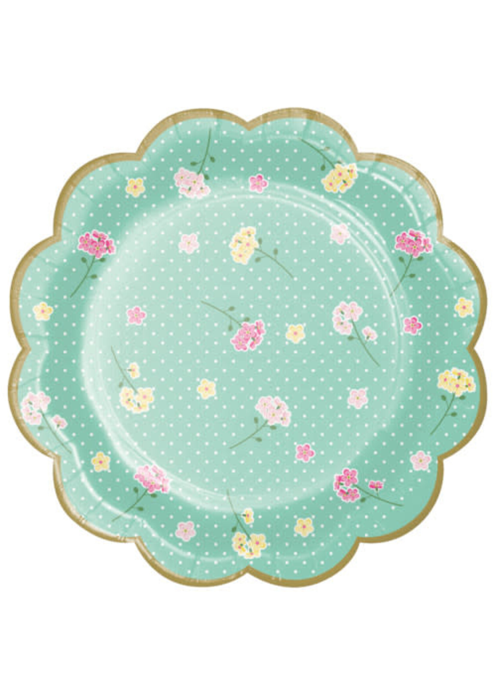 PLATES 8CT FLORAL TEA PARTY