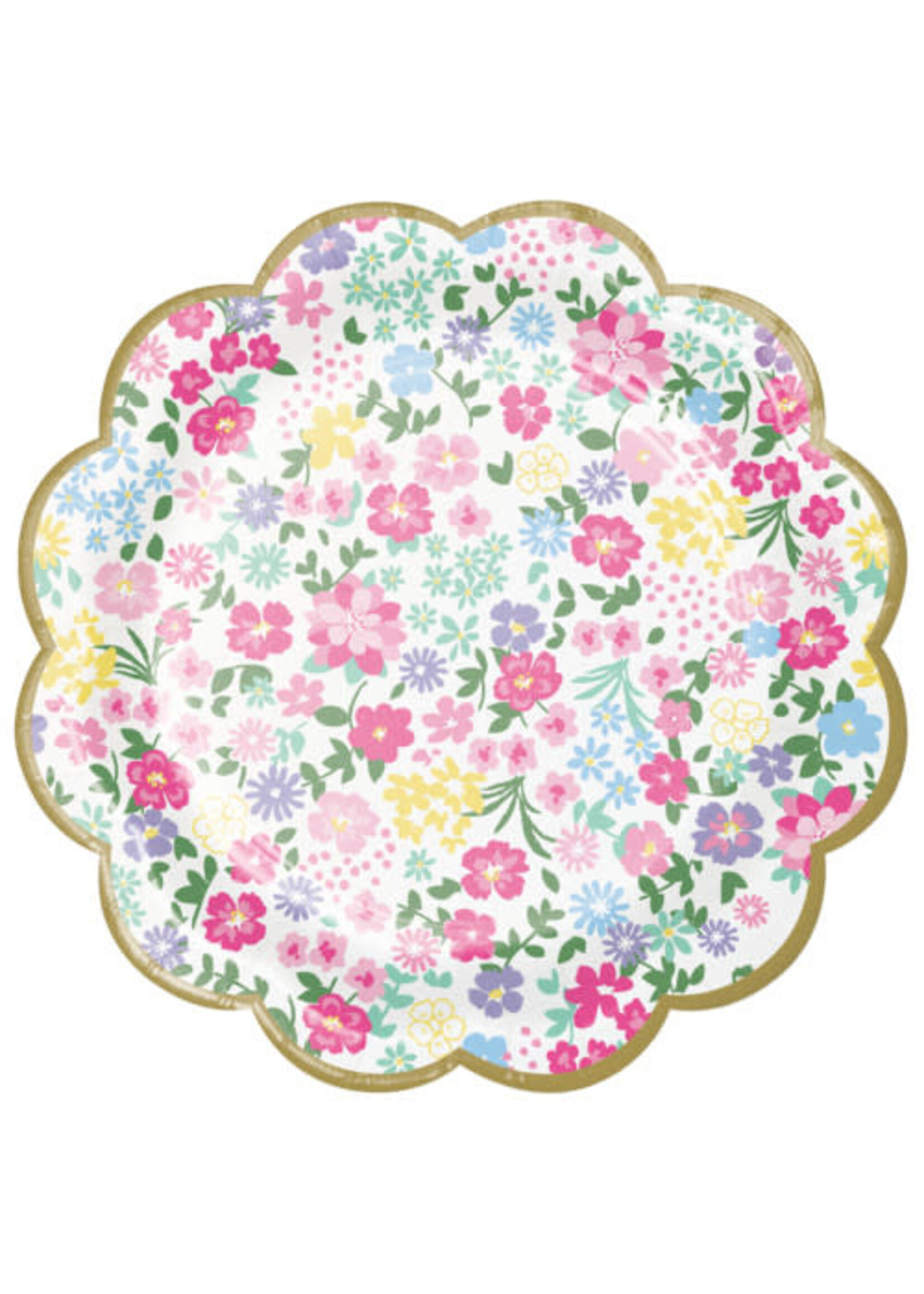 PLATES 8CT FLORAL TEA PARTY