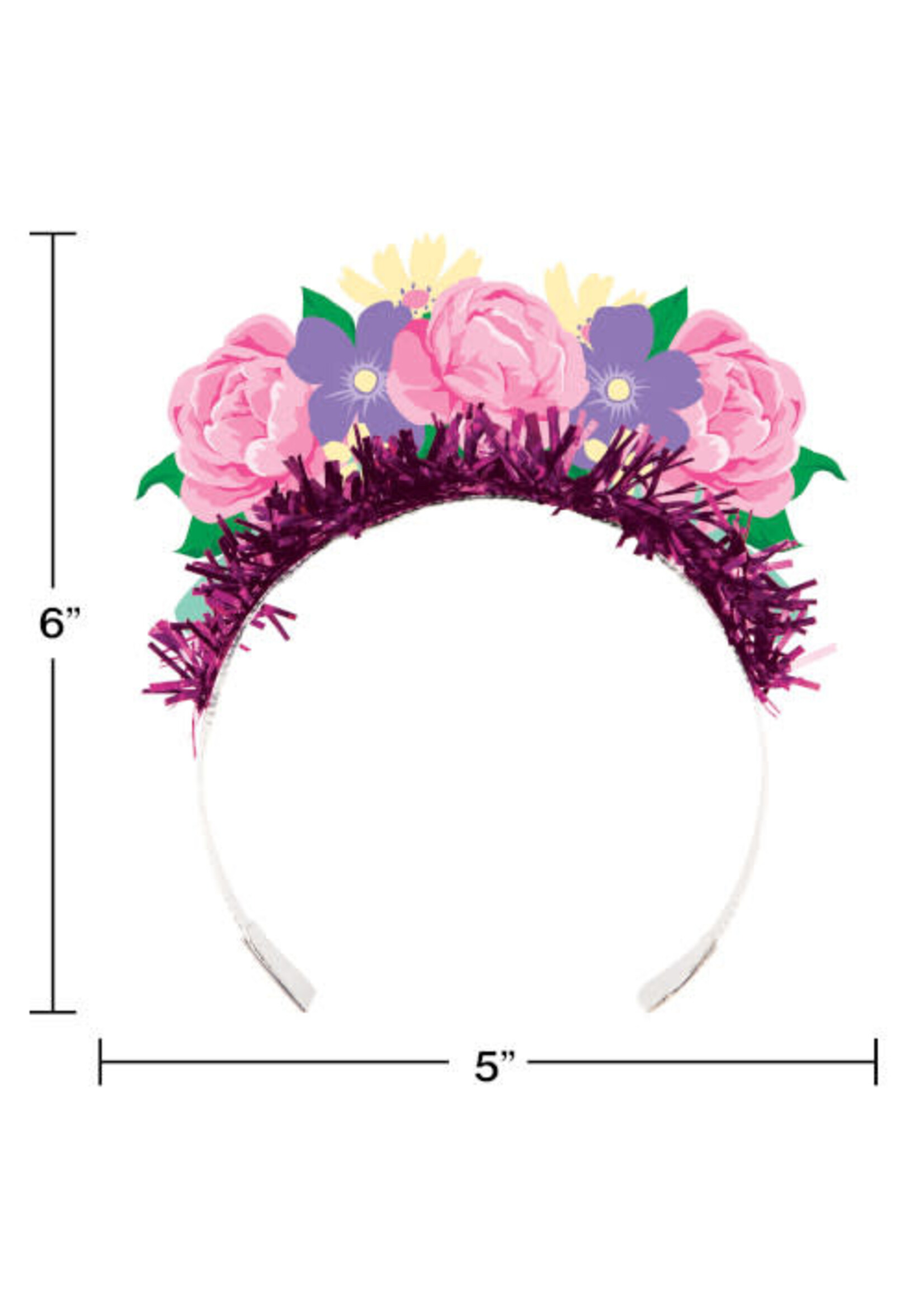 TIARA W/FLOWERS 4CT FLORAL TEA PARTY