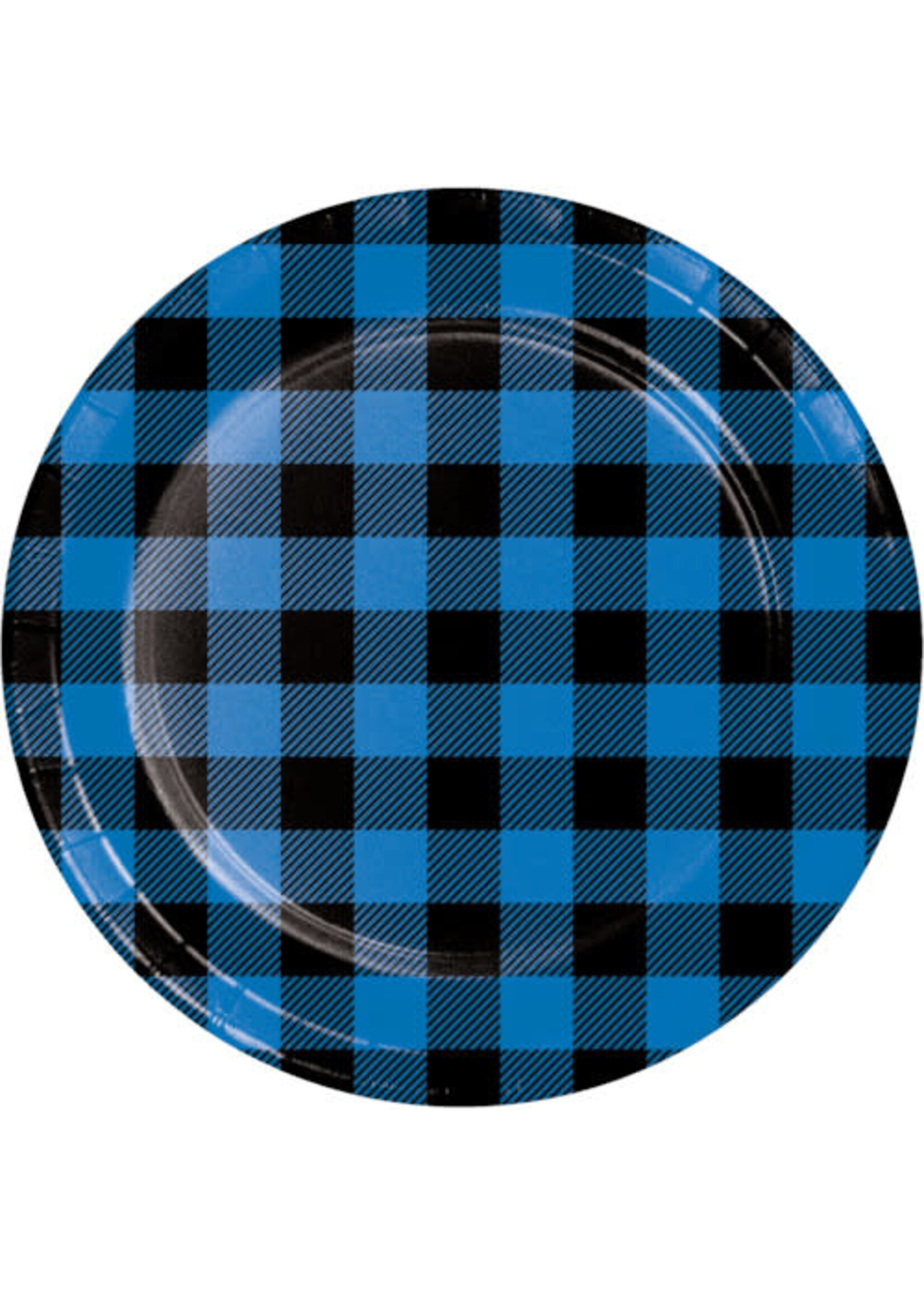 PLATE 8CT BLUE BLACK BUFFALO PLAID