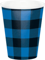 9OZ CUP 8CT BLUE BLACK BUFFALO PLAID