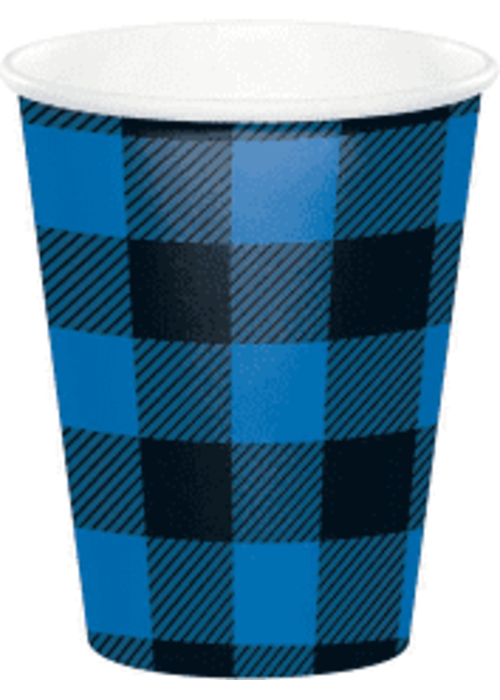 9OZ CUP 8CT BLUE BLACK BUFFALO PLAID