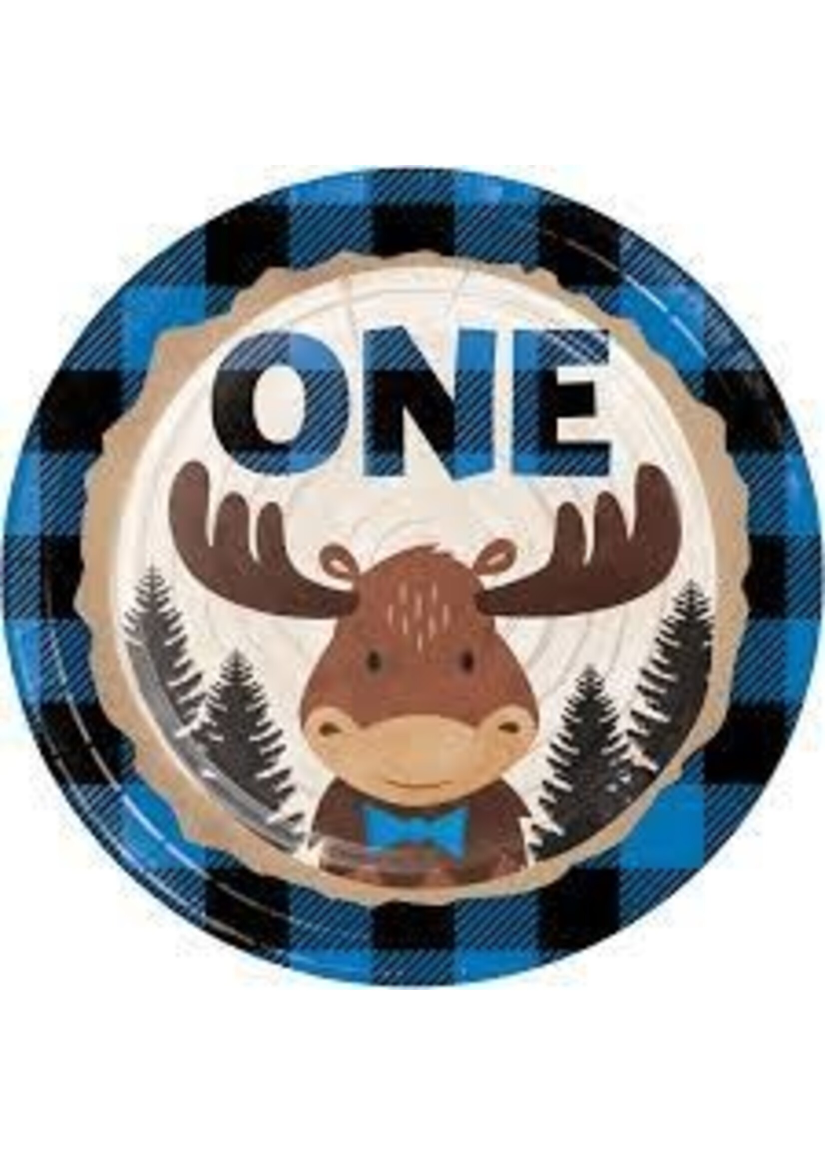 PAPER PLATE 7" 8CT ONE MOOSE BUFFALO PLAID