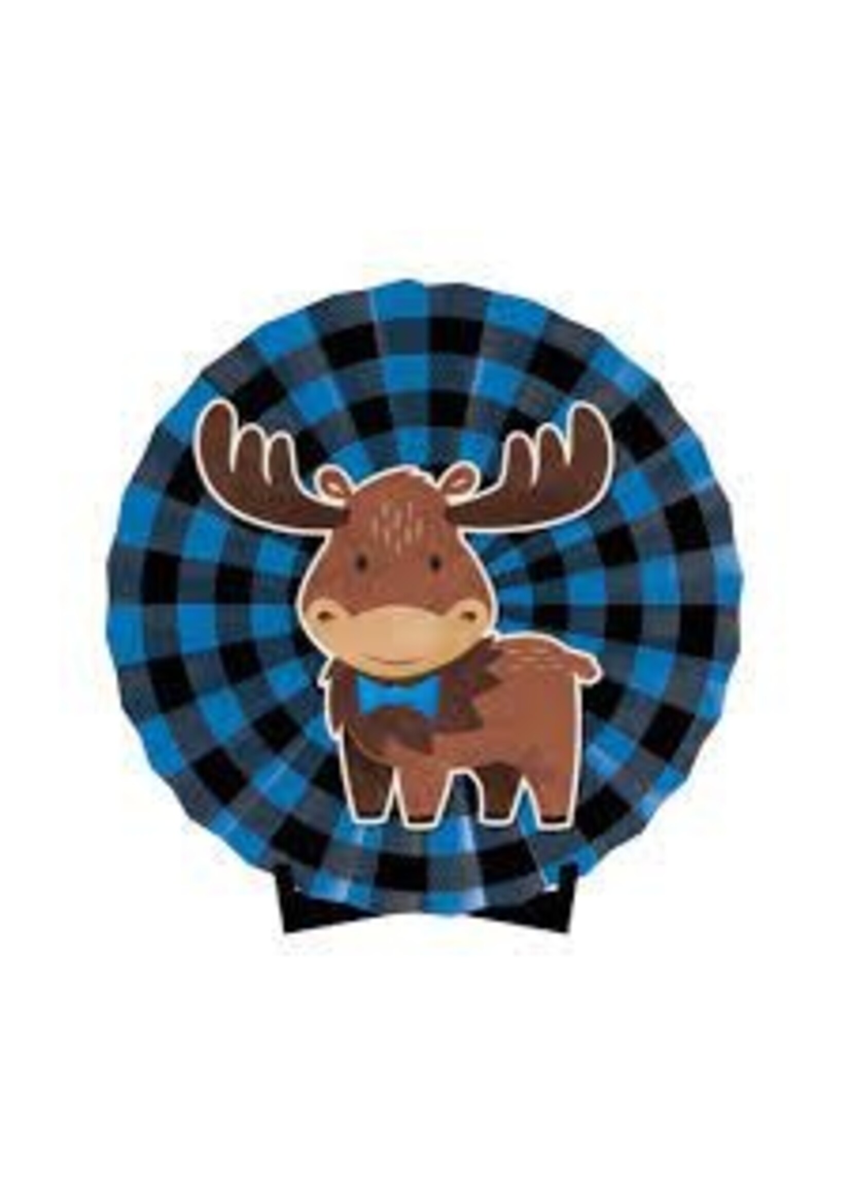 CENTER PIECE FAN 1CT MOOSE BUFFALO PLAID