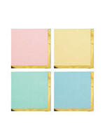 BEVERAGE NAPKIN  16CT 3P FOIL PASTEL CELEBRATIONS