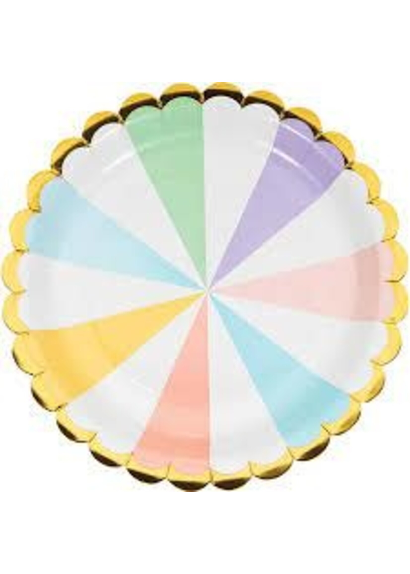 PAPER PLATES 9" /8CT SHP PASTEL CELEBRATIONS